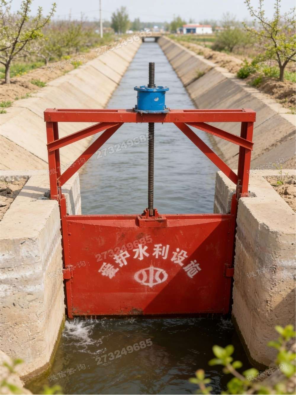济宁灌区红色钢制闸门